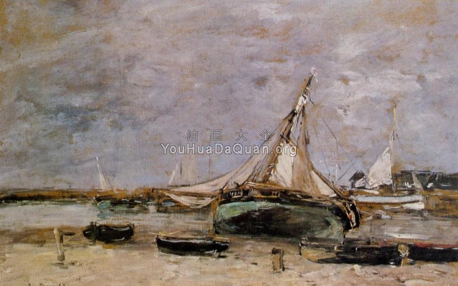 Trouville, the Jettys, Low Tide - 尤金·布丹